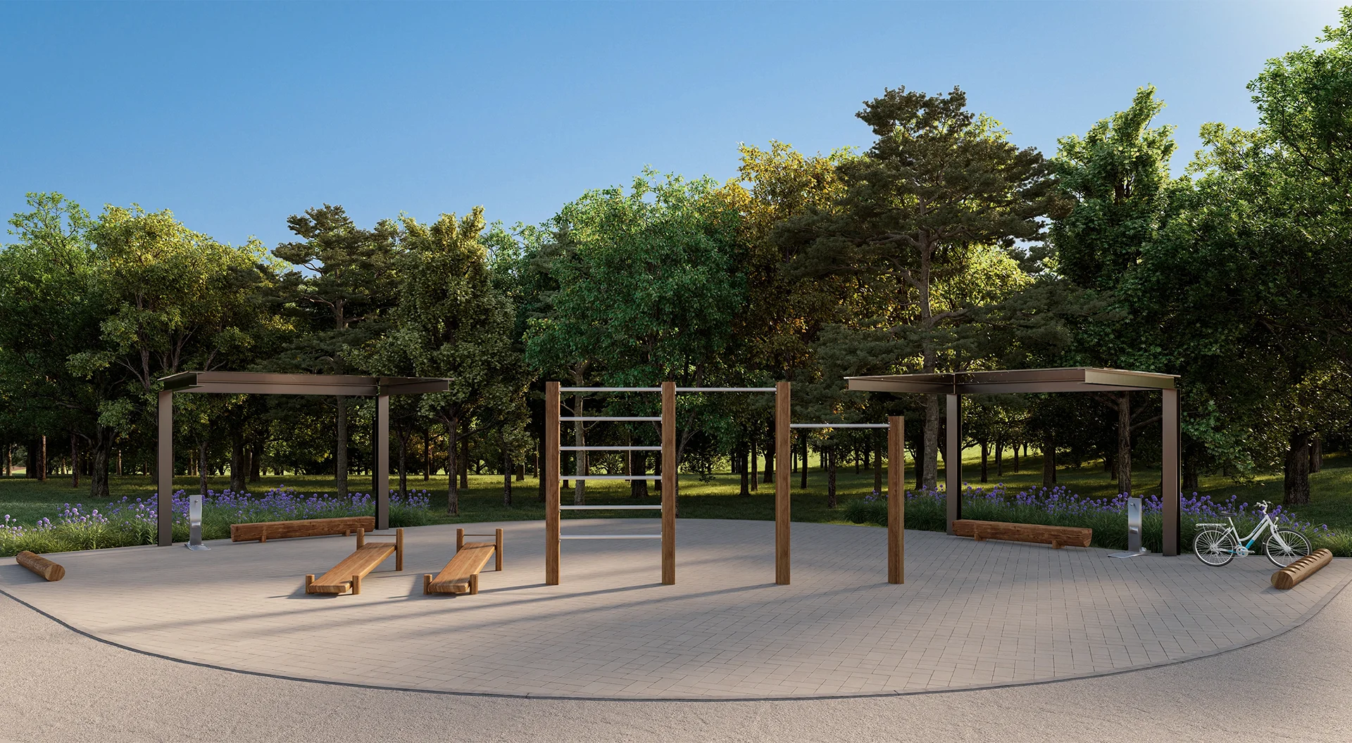 Pista de caminhada com espaço fitness no Boulevard by Viiv